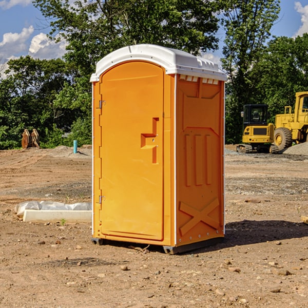 how often are the portable restrooms cleaned and serviced during a rental period in Rudy Arkansas